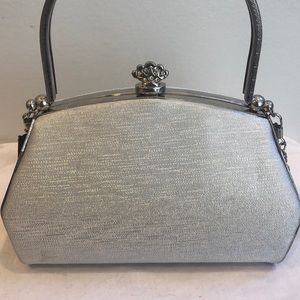 Silver mini bag with removable strap